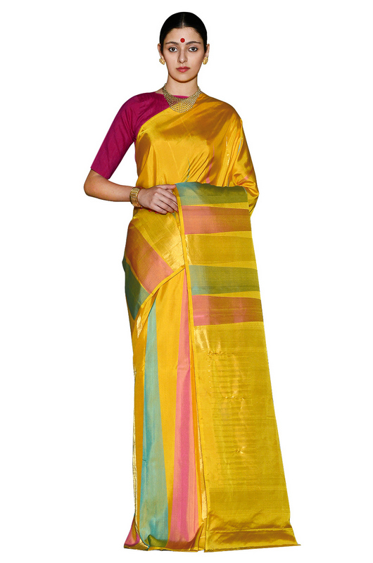 yellow saree